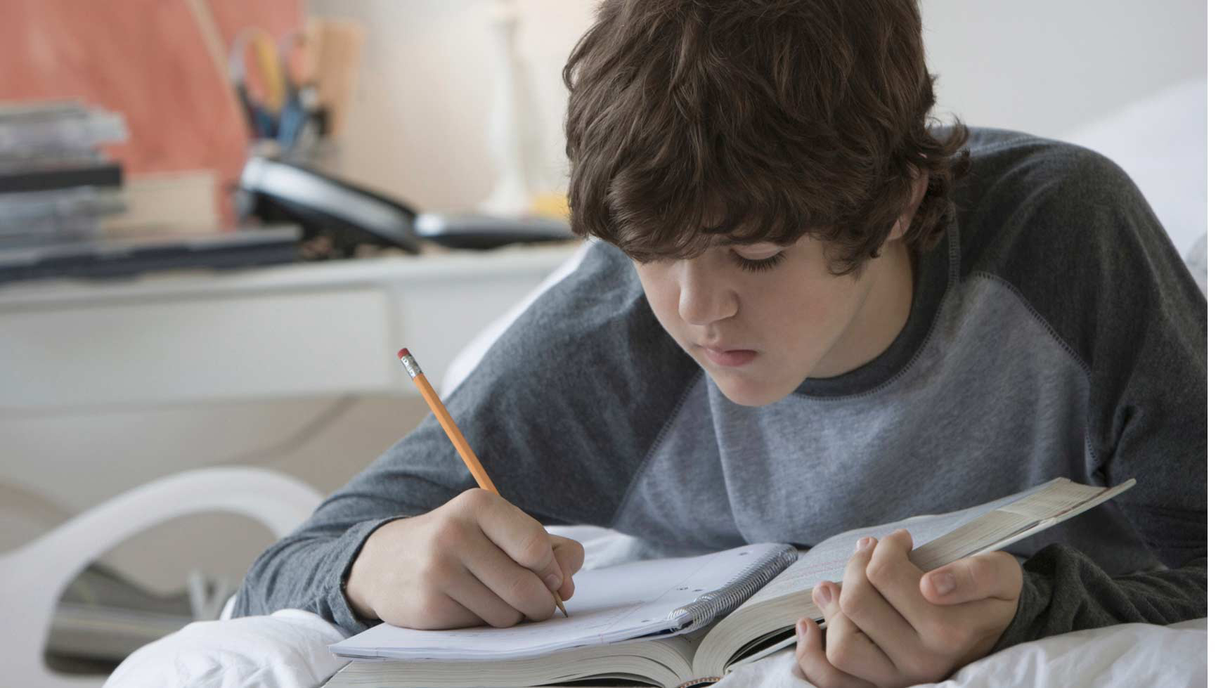 student is studying